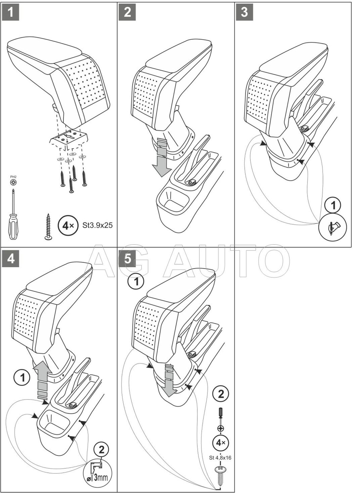 Loketní opěrka - područka STANDARD, Hyundai i10, 2013-2019