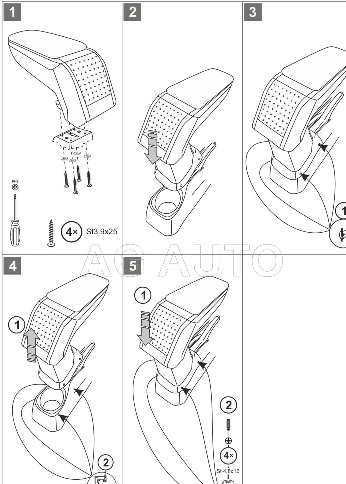 Loketní opěrka - područka STANDARD, Toyota Aygo, 2014-2021