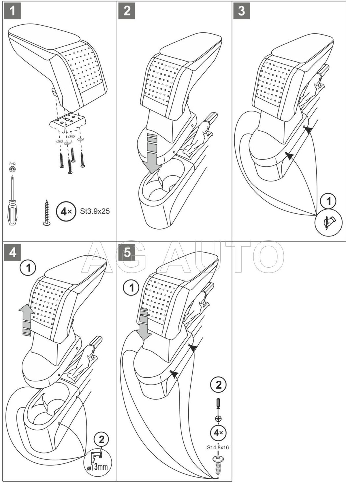 Loketní opěrka - područka STANDARD, Opel Corsa E, 2014-2019