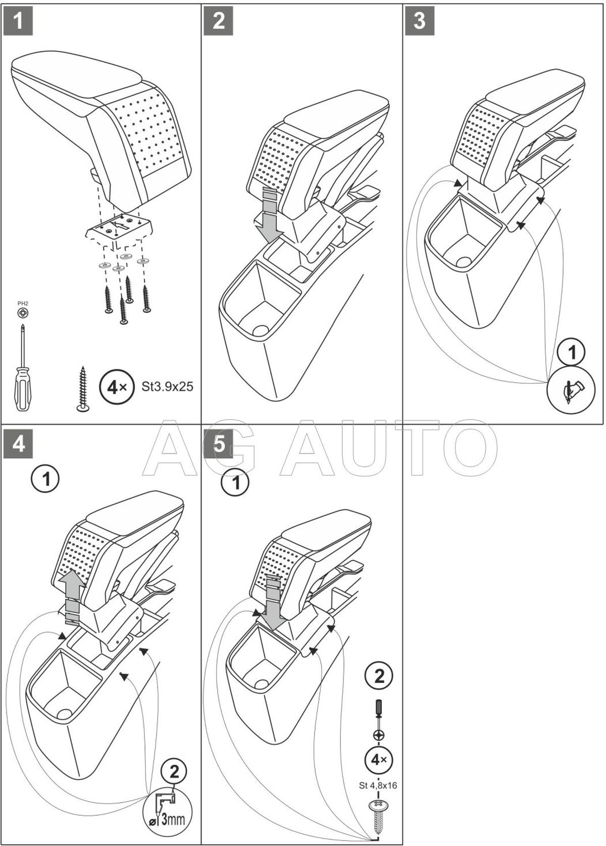 Loketní opěrka - područka STANDARD, Honda Jazz, 2016-2020
