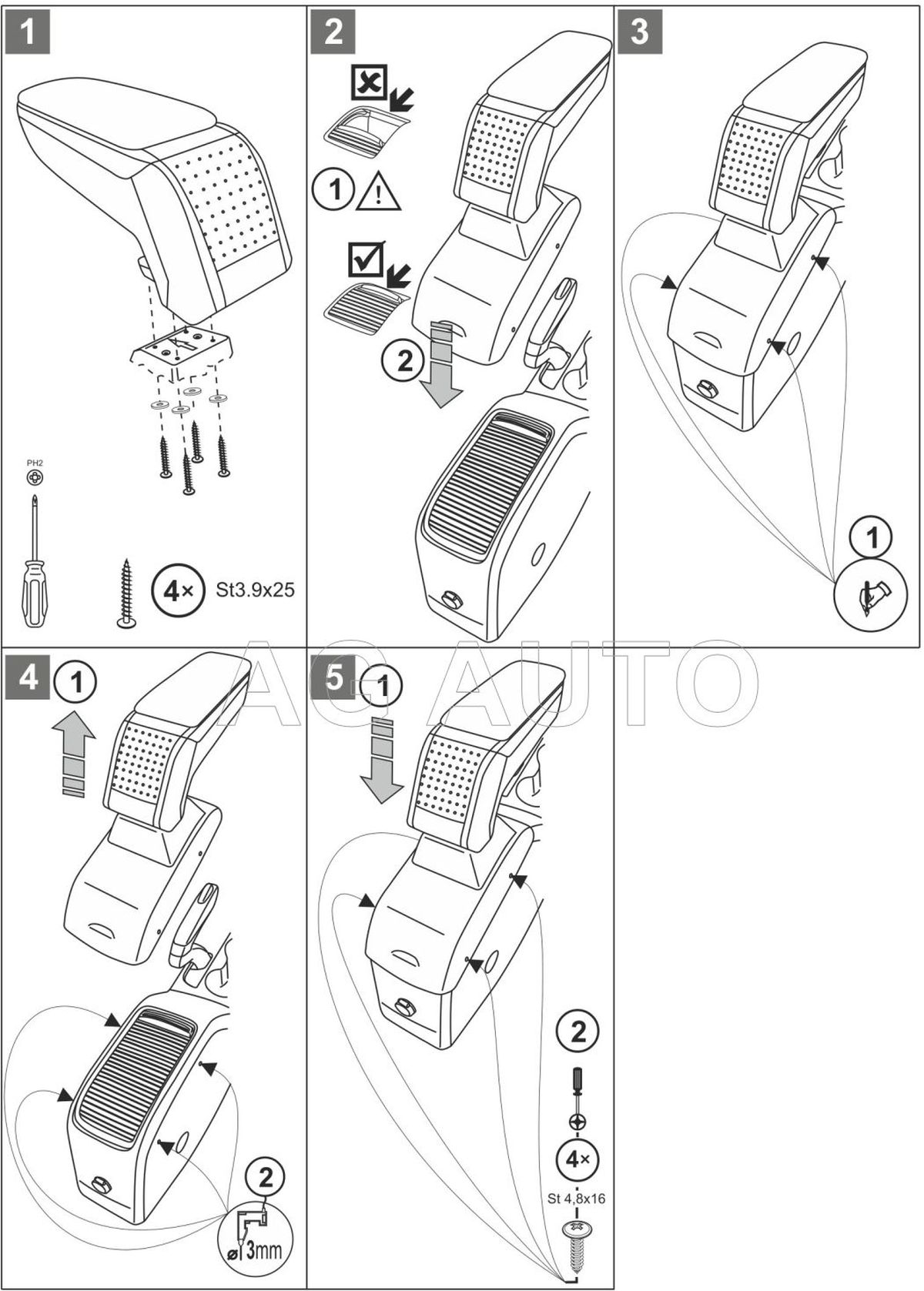 Loketní opěrka - područka Standard, Opel Crossland X, 2017-2024, tkanina