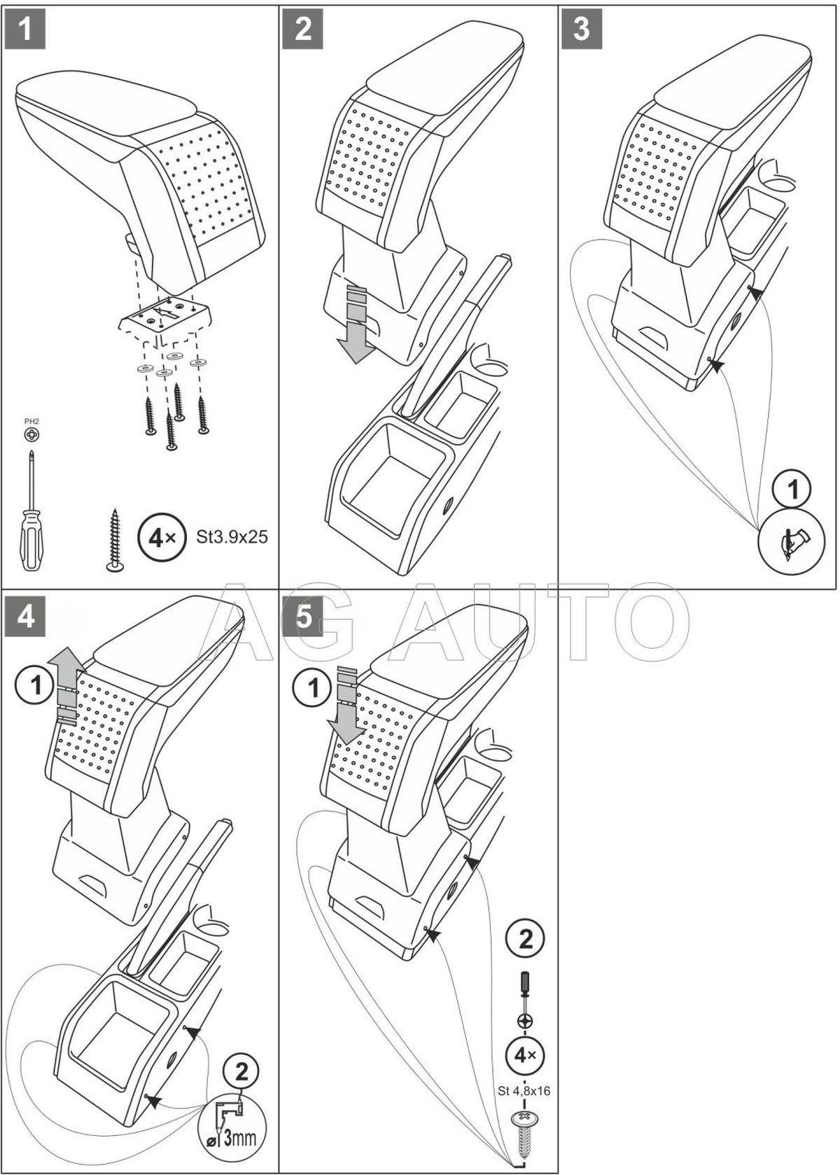 Loketní opěrka - područka Standard, VW Polo VI, 2017- , tkanina