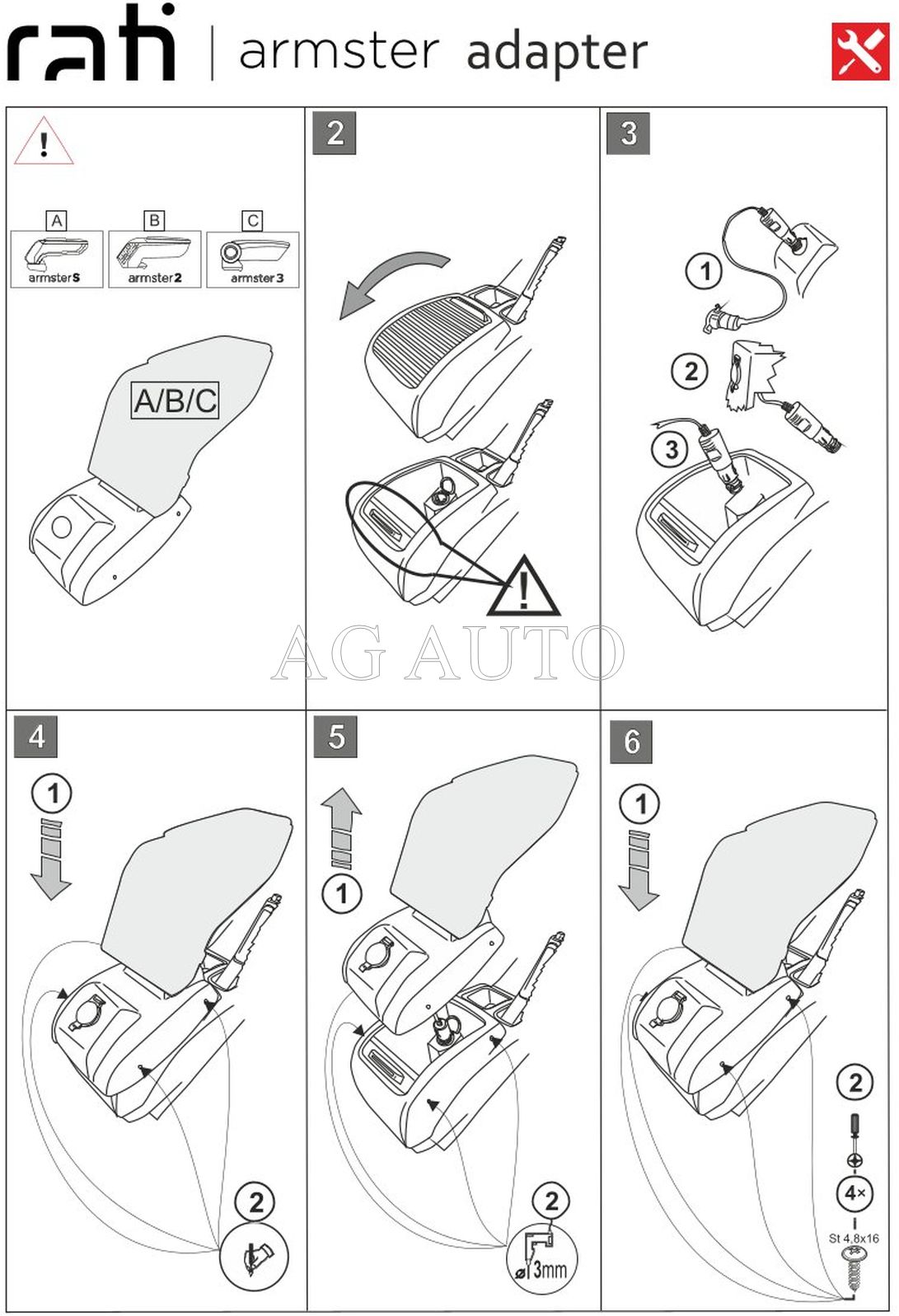 Loketní opěrka Armster 3, Ford B-MAX, 2015-2017, roletka na středové konzoli, tkanina