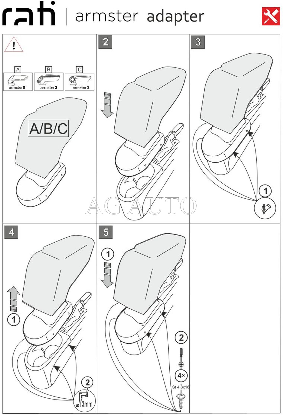 Loketní opěrka Armster 3, Opel Corsa E, 2014-2019, tkanina