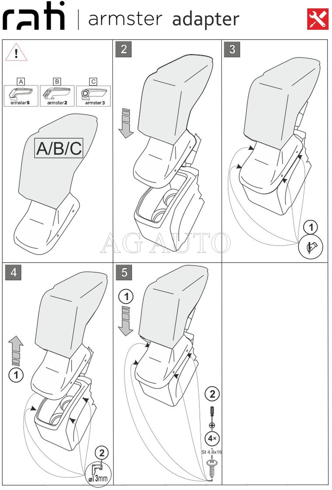 Loketní opěrka Armster 3, Peugeot 208, 2012-2019, tkanina