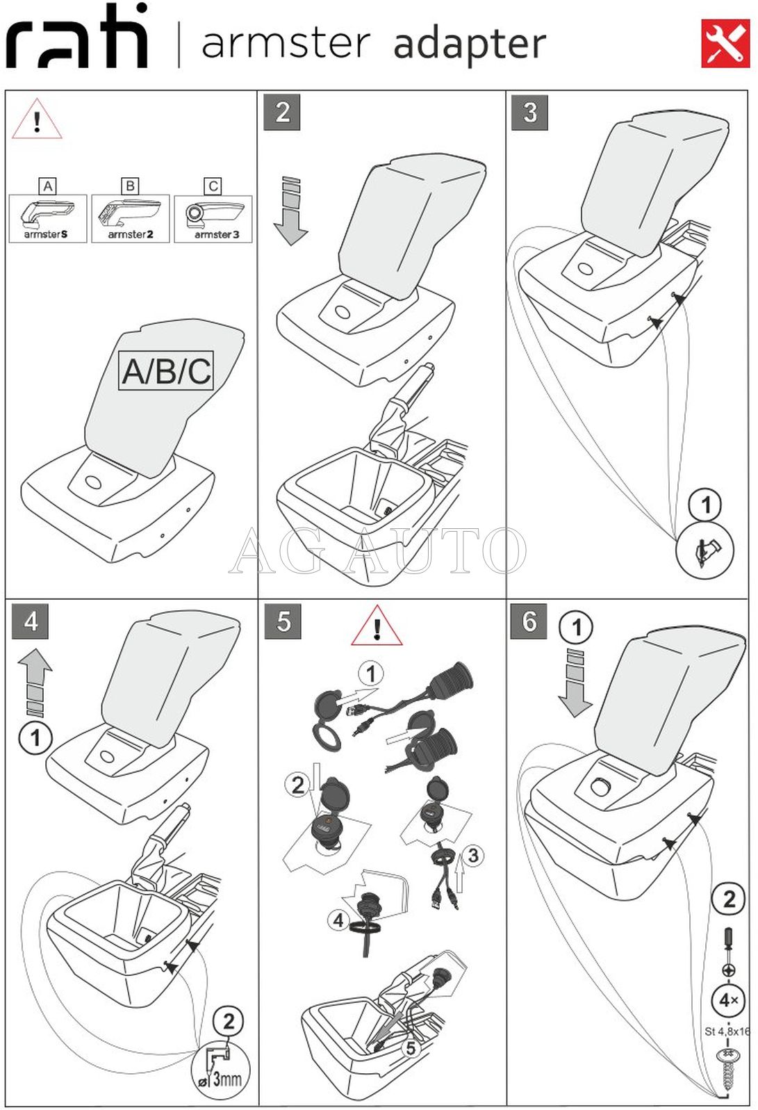 Loketní opěrka Armster 3, Ford Focus IV, 2018- , USB+AUX, tkanina