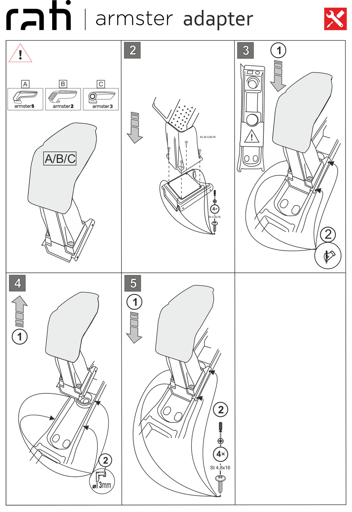 Loketní opěrka Armster 3, Opel Meriva B, 2010-2017, No-Flexrail, tkanina