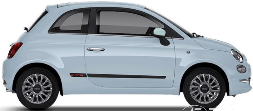 Ochranné boční lišty na dveře, Fiat 500, 2015-, HTB, Facelift