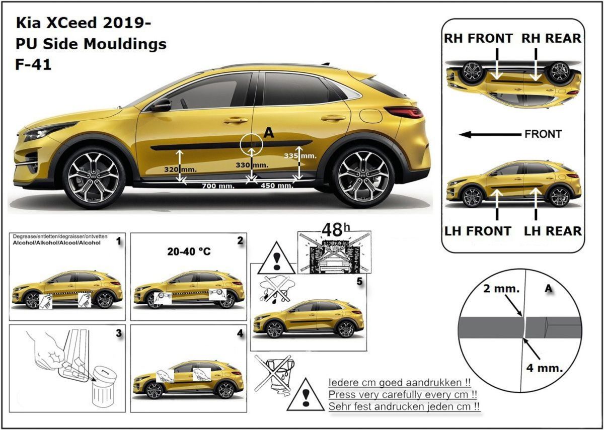 Ochranné boční lišty na dveře, Kia XCeed, 2019-